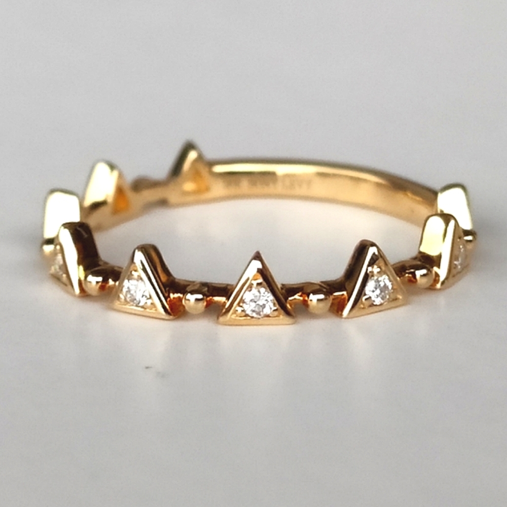 Bony Levy 18K Diamond Diamond Accent Triangular Station Crown Ring